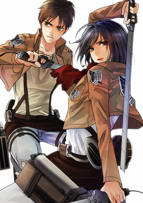 Mikasa and Eren